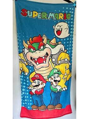 Nintendo Super Mario Beach Towel Bowser Mario & Luigi licensed 2012